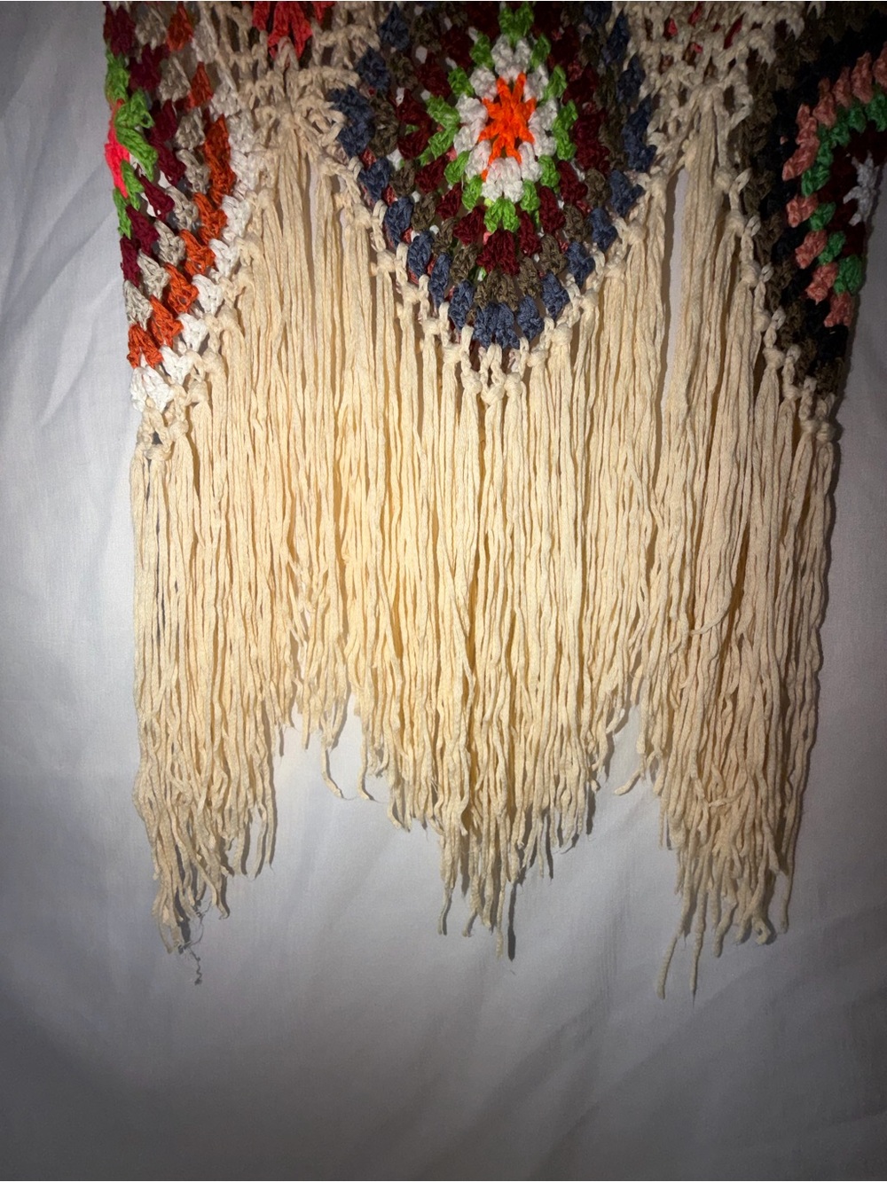 Boho Crochet Granny Square Fringe Tank Top - Picture 4 of 8